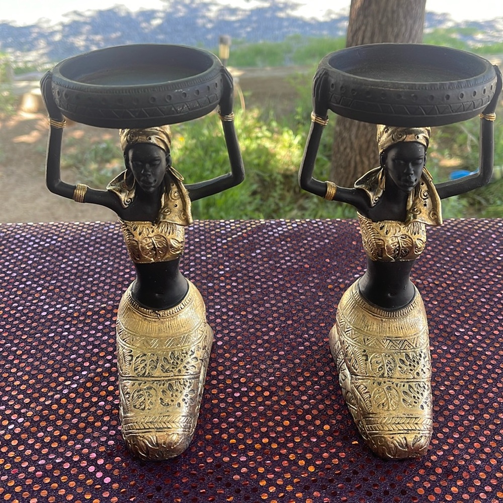 Candle holders 3” round pair.